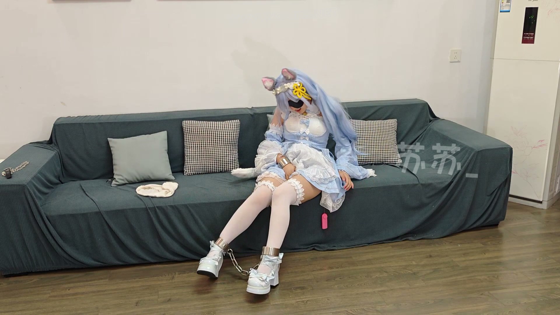 苏苏_水色蕾姆cos上部，啵啵贝尾巴g塞td日式调教 预览图 7