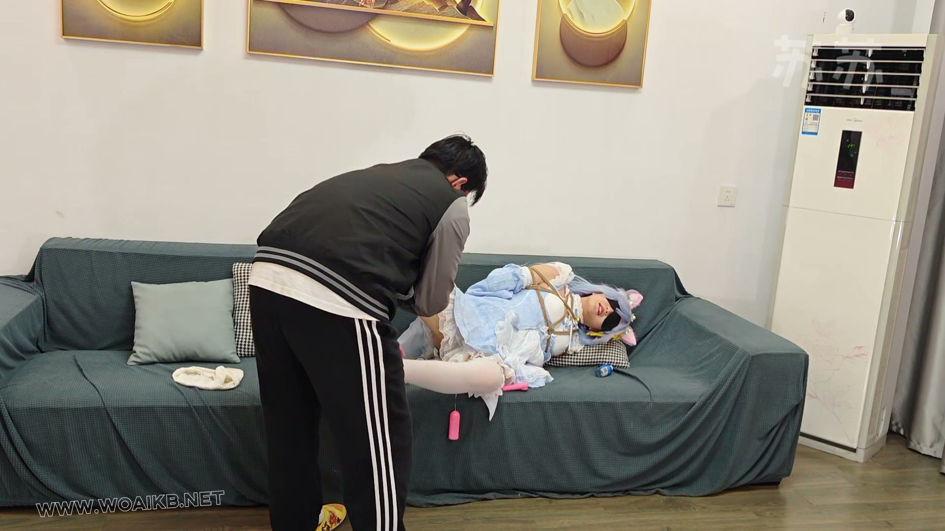 苏苏_水色蕾姆cos上部，啵啵贝尾巴g塞td日式调教 预览图 15
