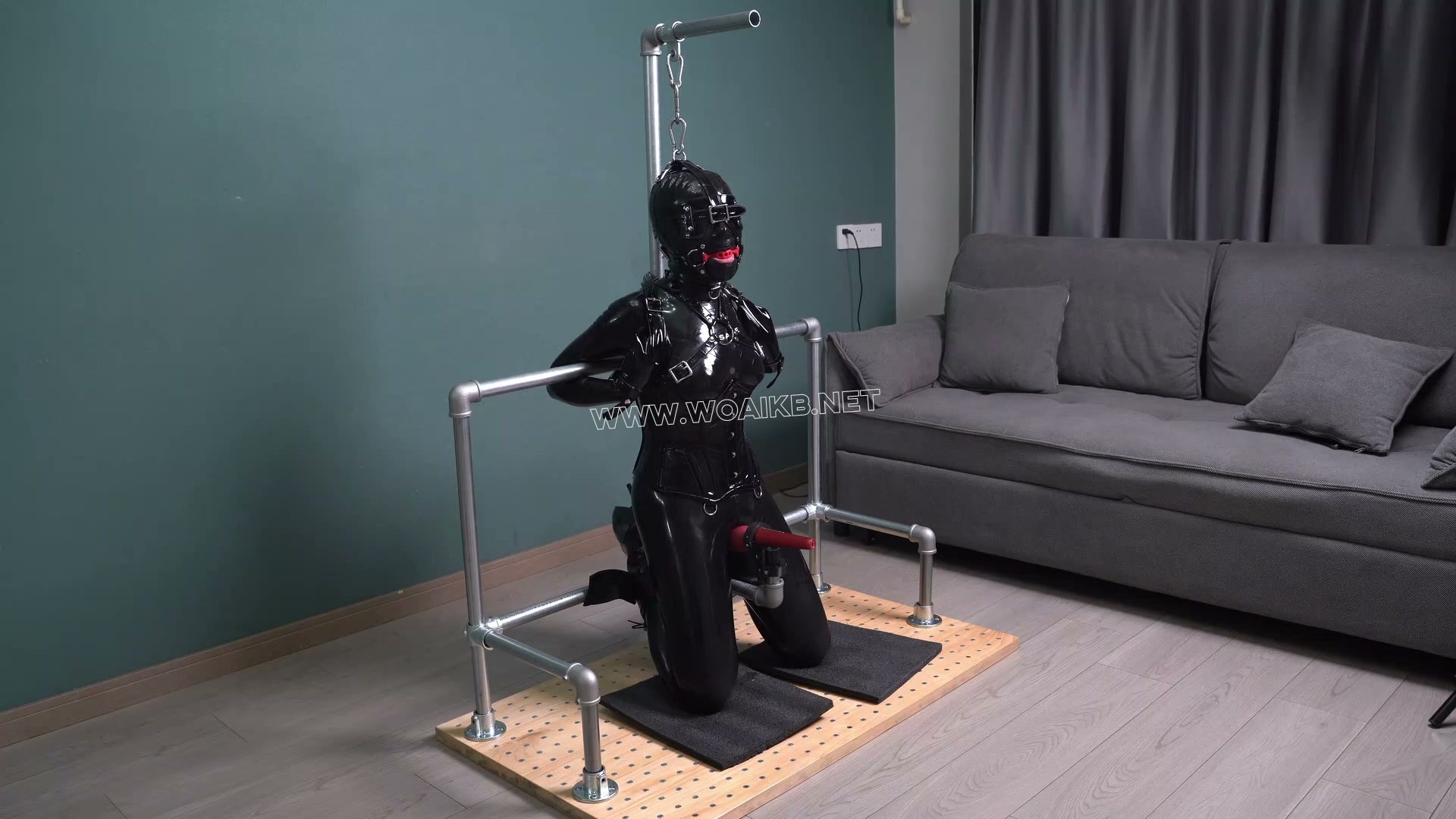成分复杂的一期 乳胶衣 K9 漆皮拘束具 钢管拘束架 口球 头箱 郊狼 呼吸控制 炮机 ... 预览图 11